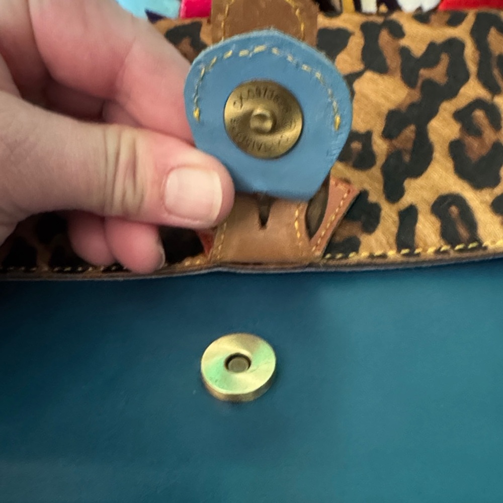 🦋🖤🐆🍊Leopard Print and Blue Shoulder Bag - Picture 9 of 11